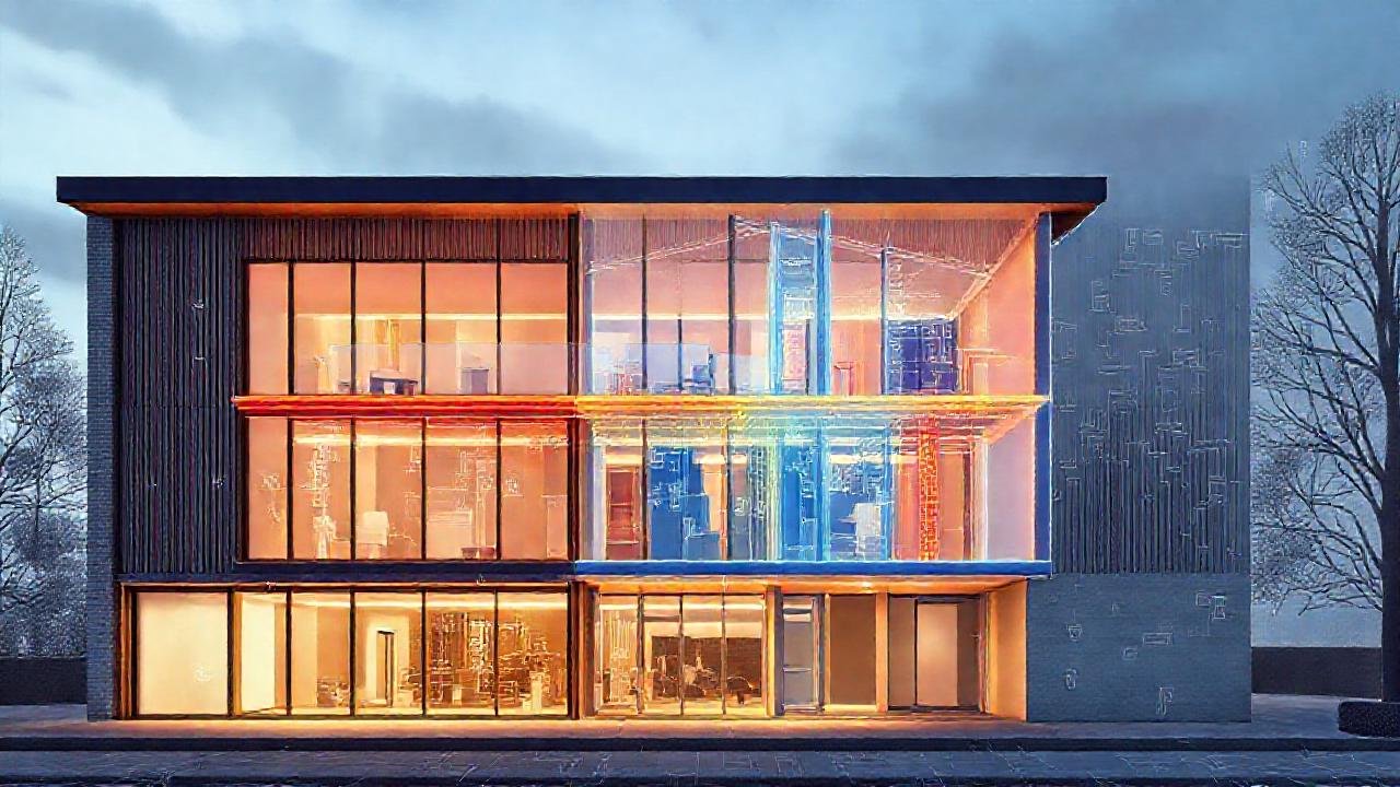 Renderizado arquitectónico muestra puentes térmicos e insulación