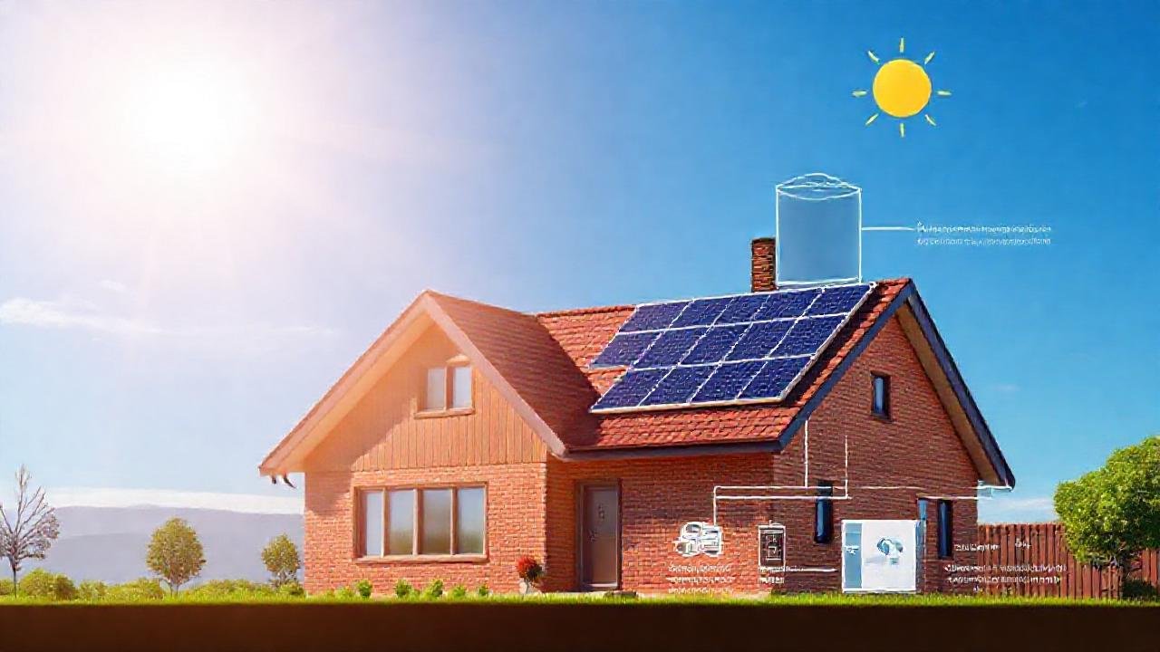 Paneles solares alimentan una casa moderna
