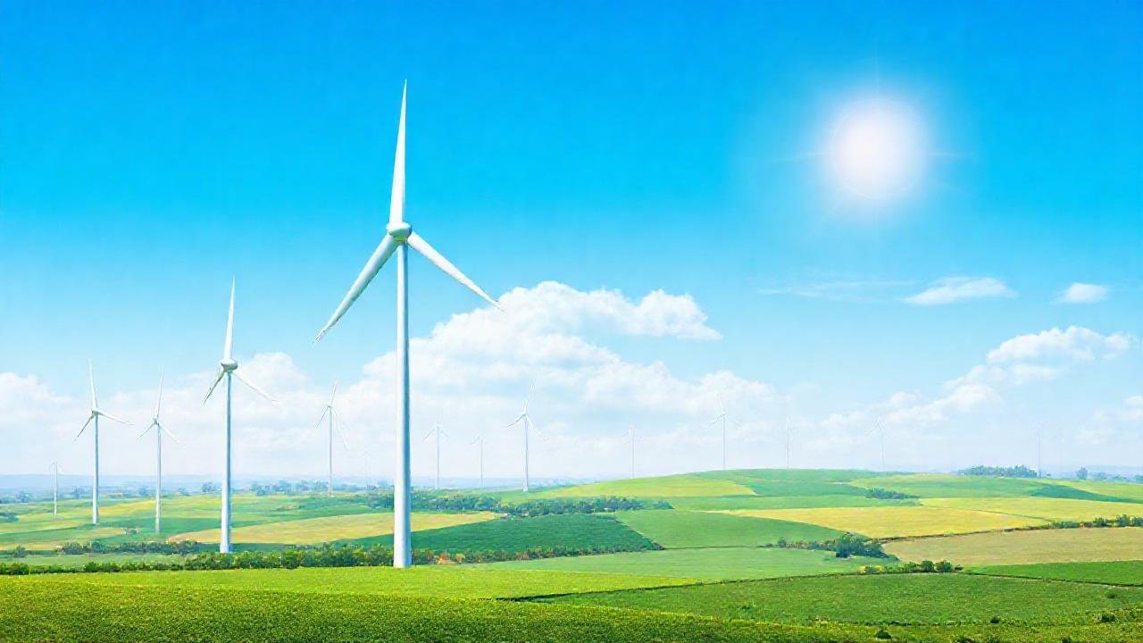Turbinas eólicas modernas iluminan paisajes verdes