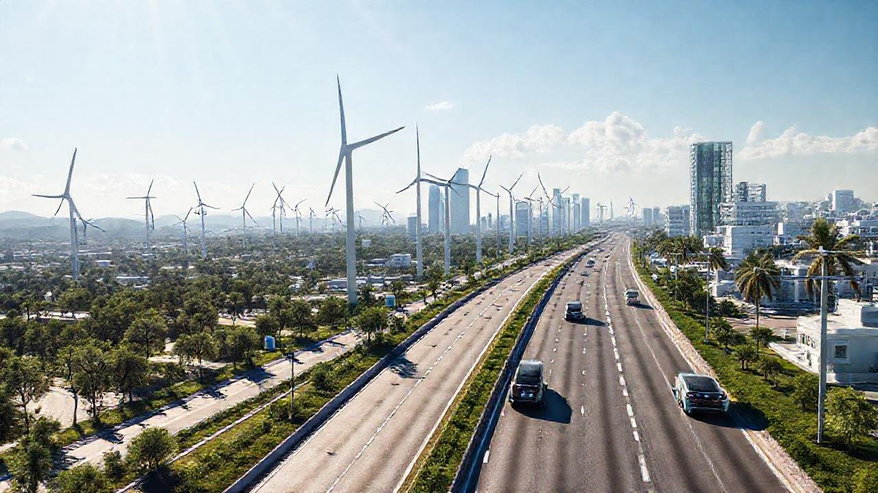 Una ciudad futurista usa energía limpia