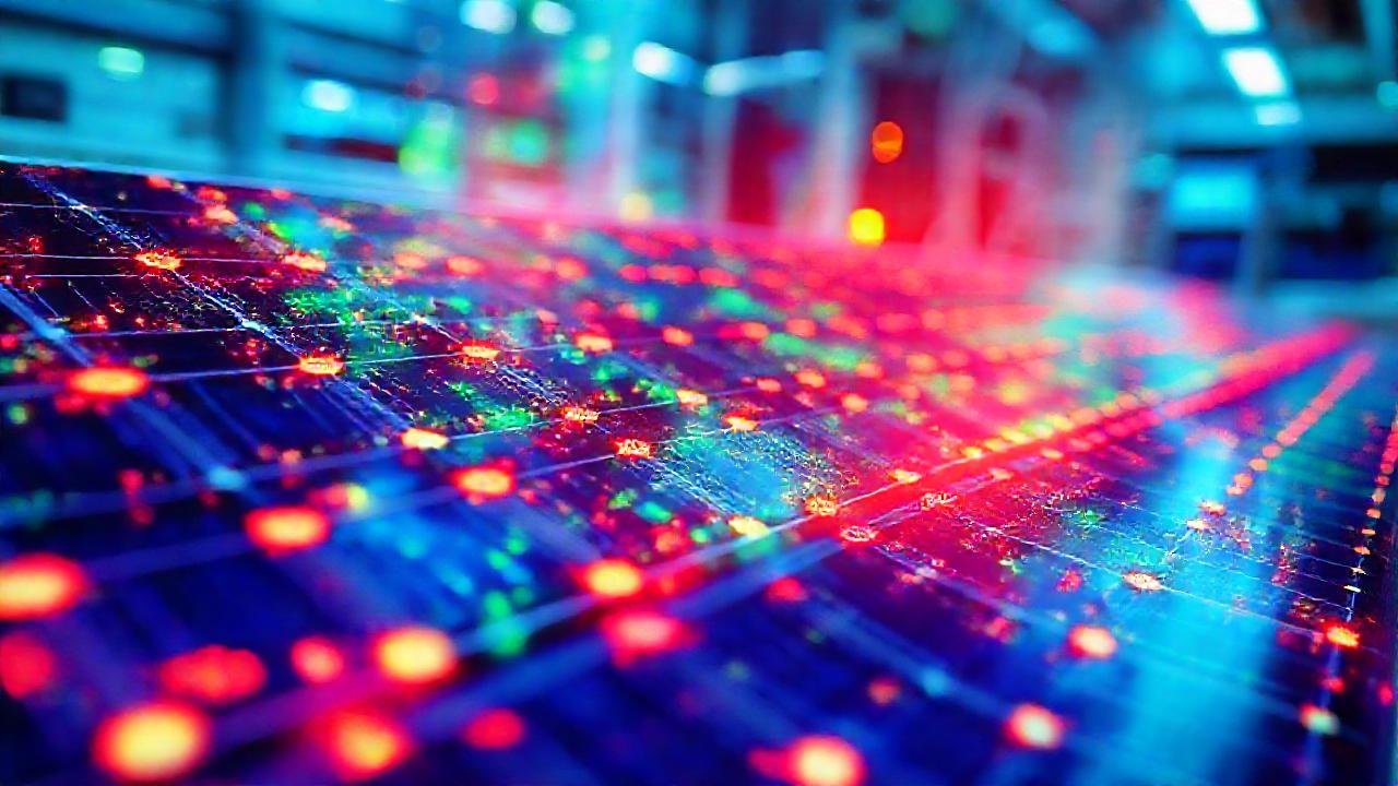 Células solares azules muestran energía futurista