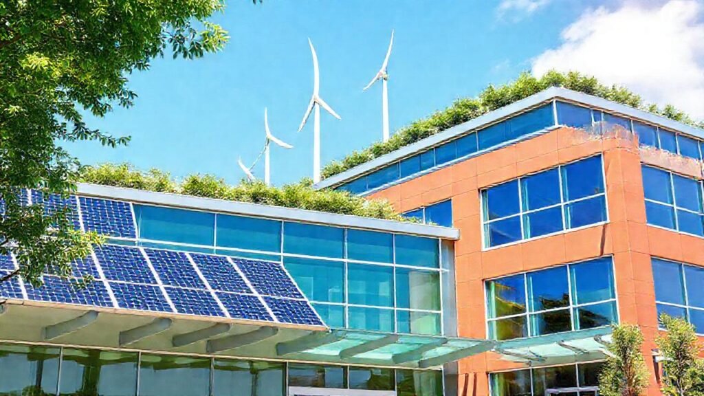 Un edificio moderno y sostenible brilla