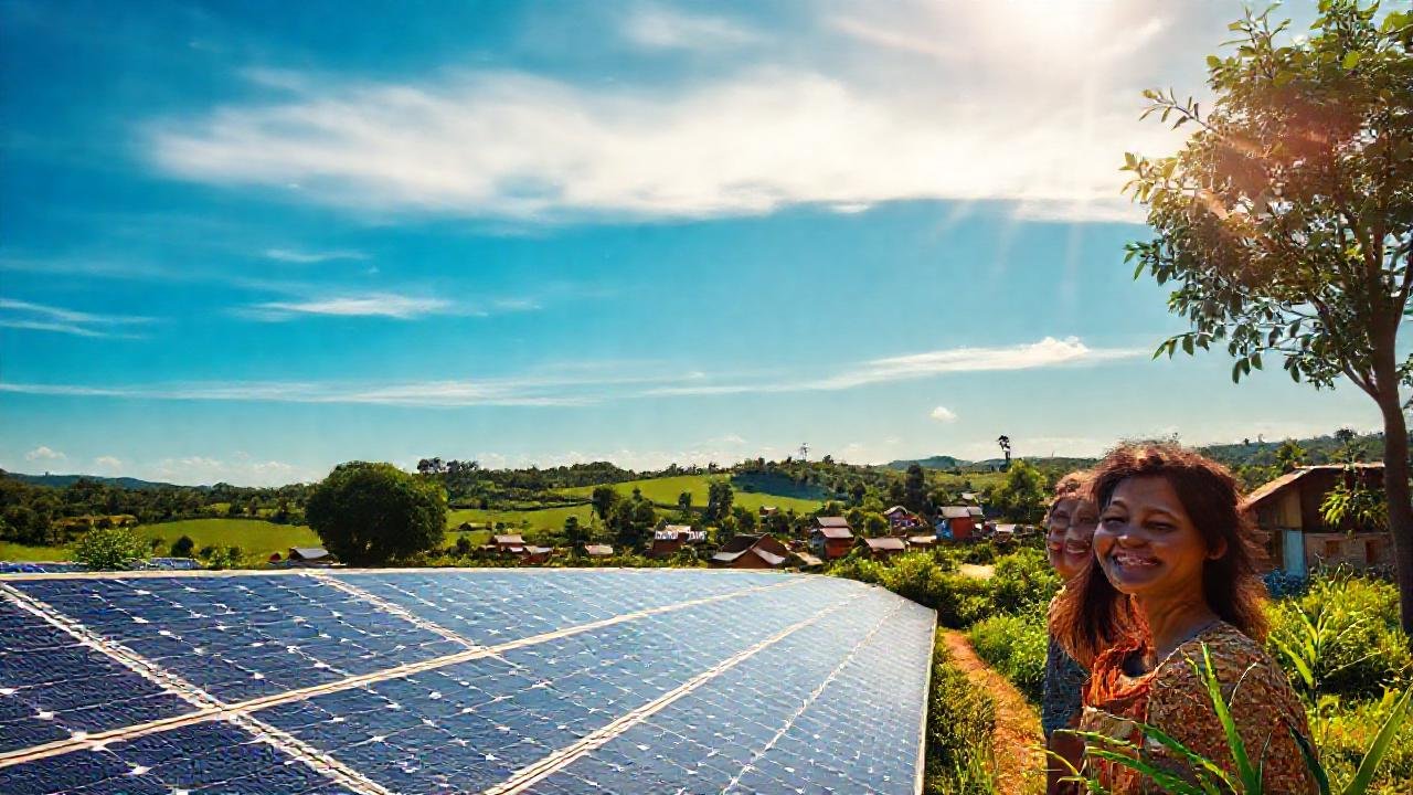 Un pueblo rural disfruta del sol