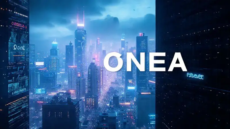 Ciudad futurista, brillante y minimalista