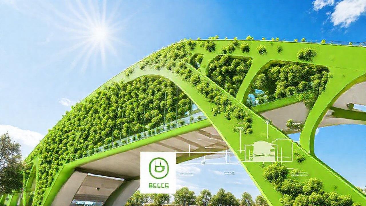 Un edificio ecológico moderno y sostenible