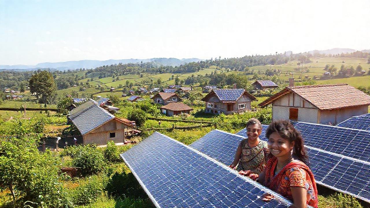 Pueblo rural: energía solar, futuro esperanzador