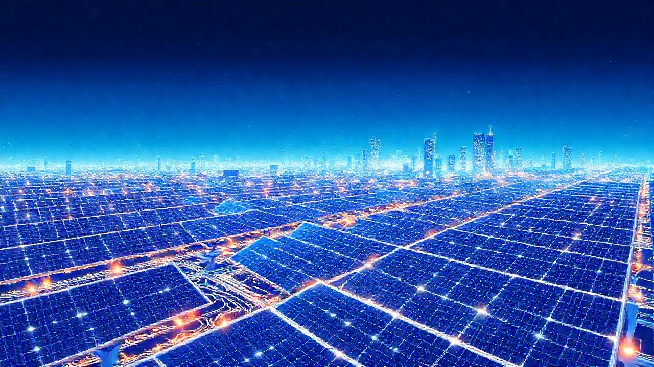 Energía solar alimenta una ciudad futurista