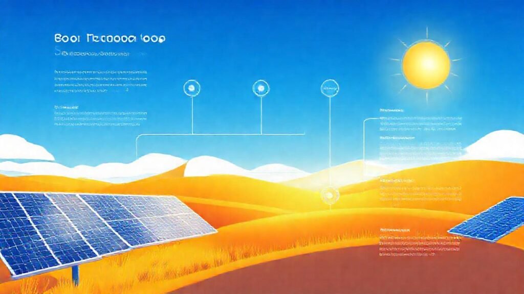 Paneles solares modernos ilustran energía limpia