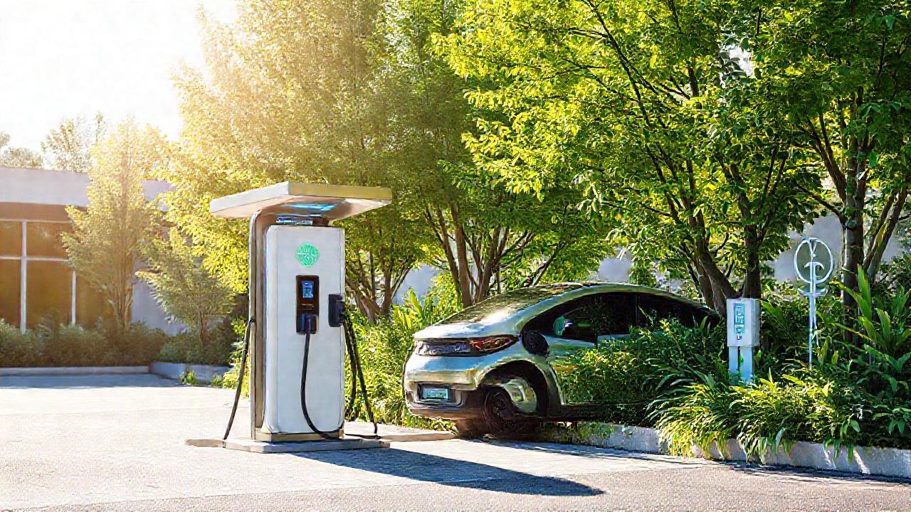 Estación de carga eléctrica sostenible y moderna