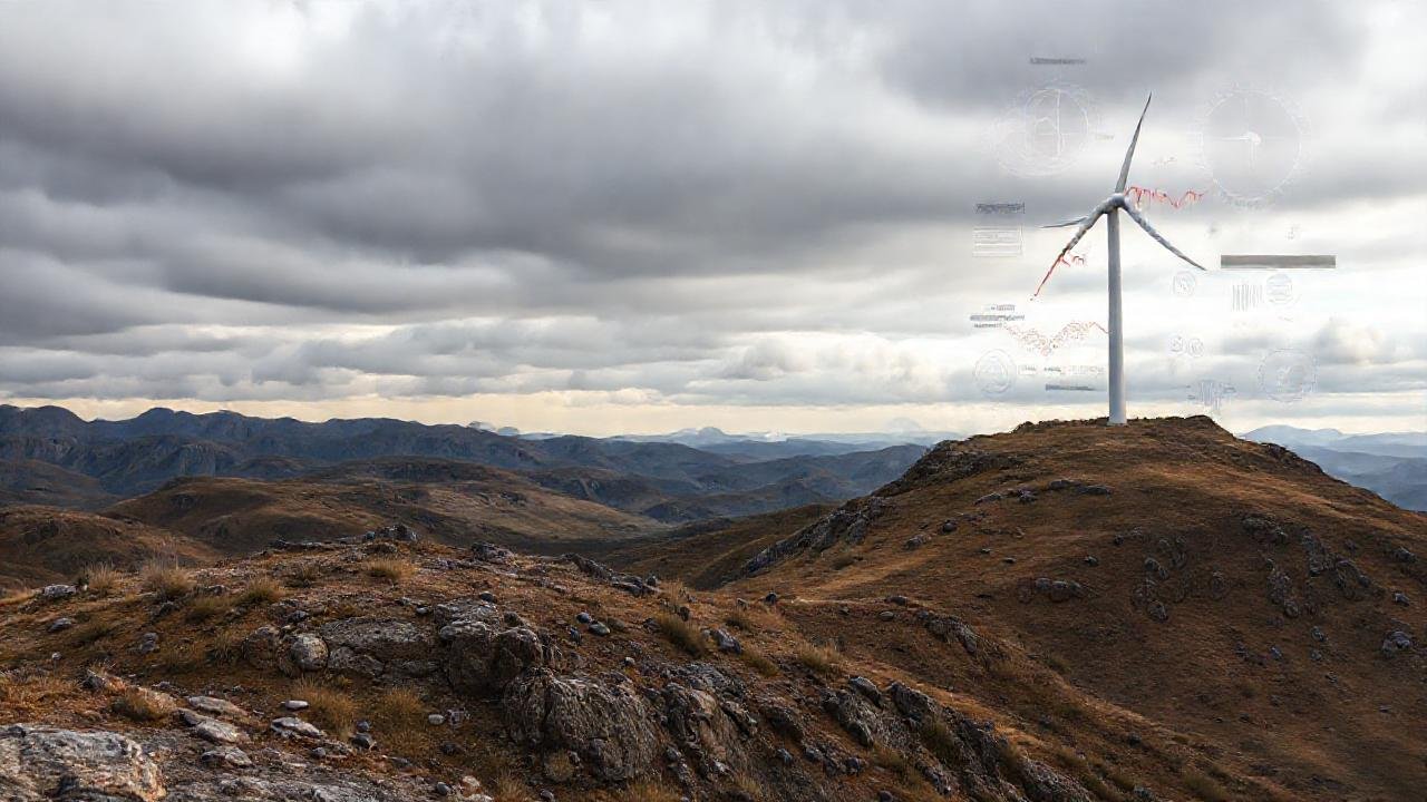 Turbina eólica enfrenta desafíos en paisaje árido