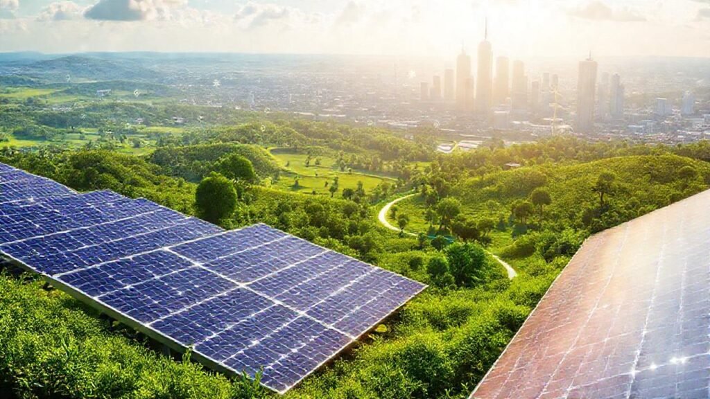 Una ciudad sostenible irradia energía verde