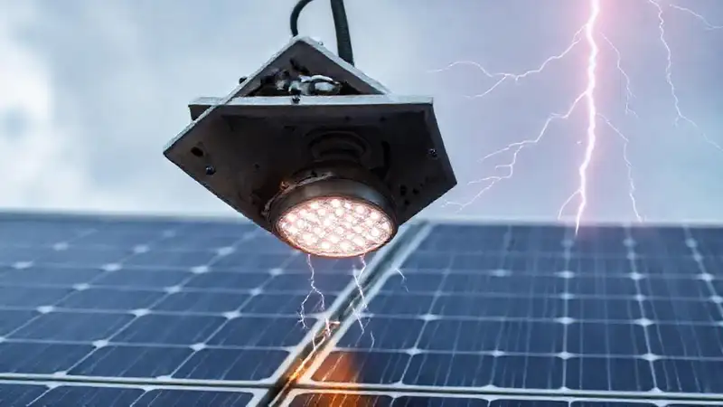 Rayos dañaron paneles solares y su protección