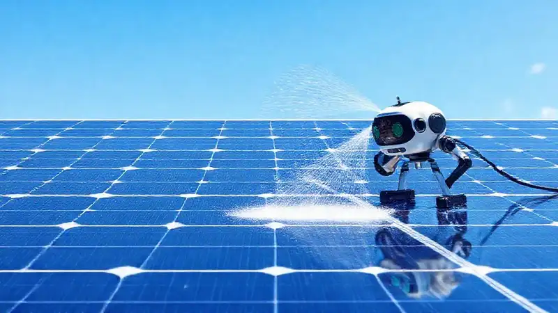 Robot limpia paneles solares impecables