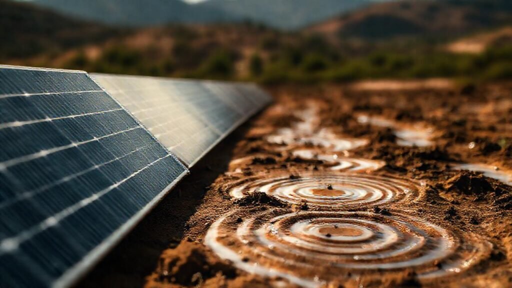 Paneles solares muestran la infiltración acuosa