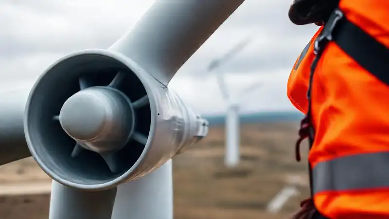 Fotografía dinámica de turbina eólica segura