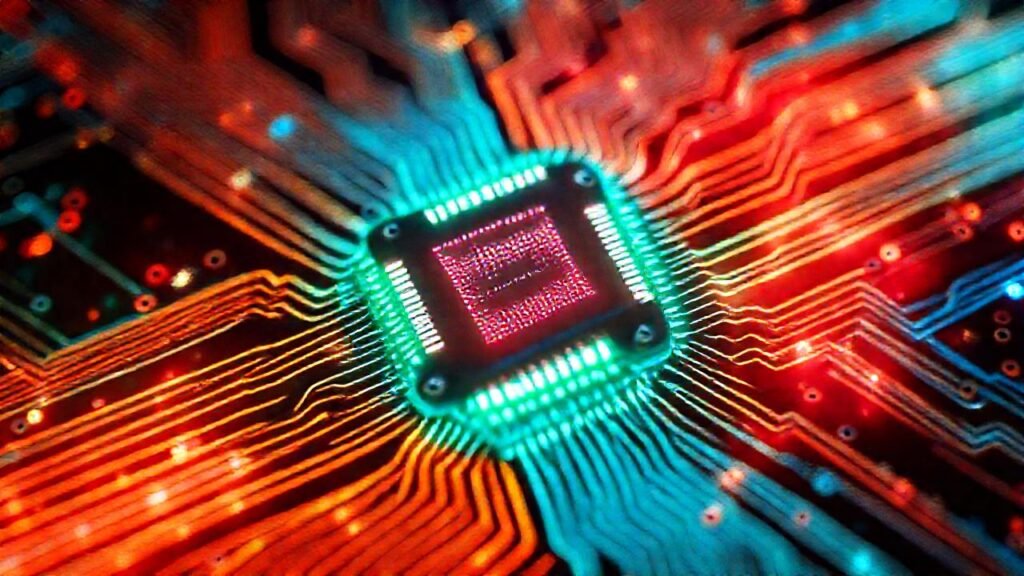 Chip LED ilumina diseño futurista moderno
