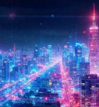 Una ciudad inteligente irradia energía digital