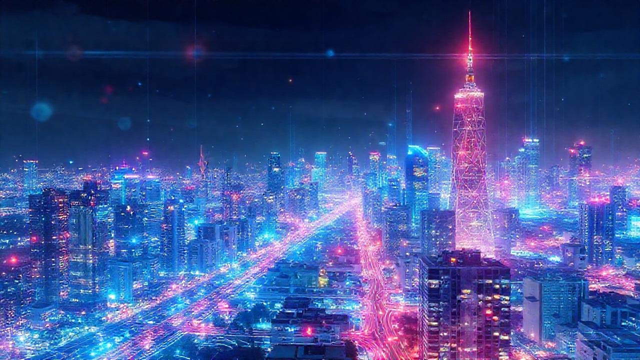 Una ciudad inteligente irradia energía digital