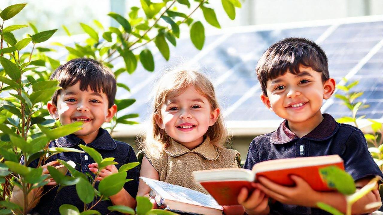 Niños aprenden en un futuro sostenible