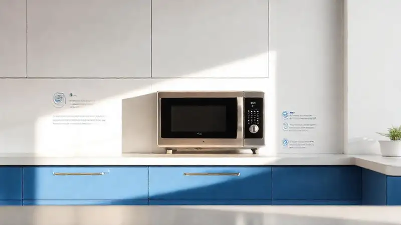 Cocina moderna, minimalista, luminosa y azulada