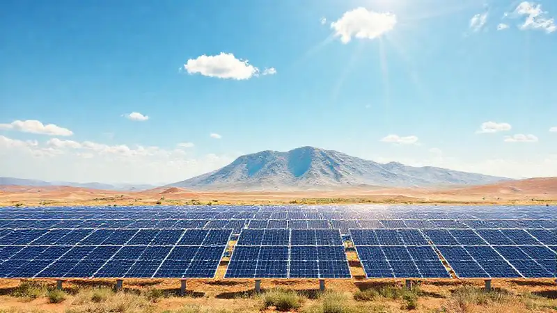 Energía solar moderna en paisajes vibrantes