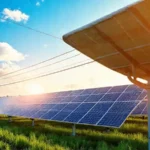 Paneles solares iluminan paisajes rurales tranquilos