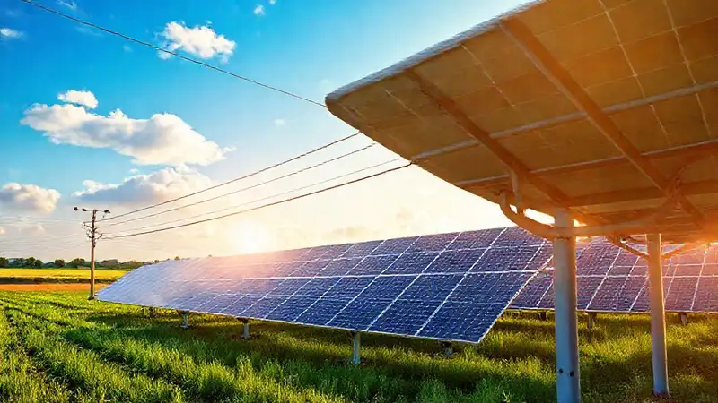 Paneles solares iluminan paisajes rurales tranquilos