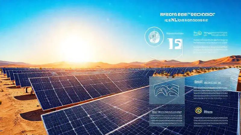 Energía solar futurista ilumina el desierto