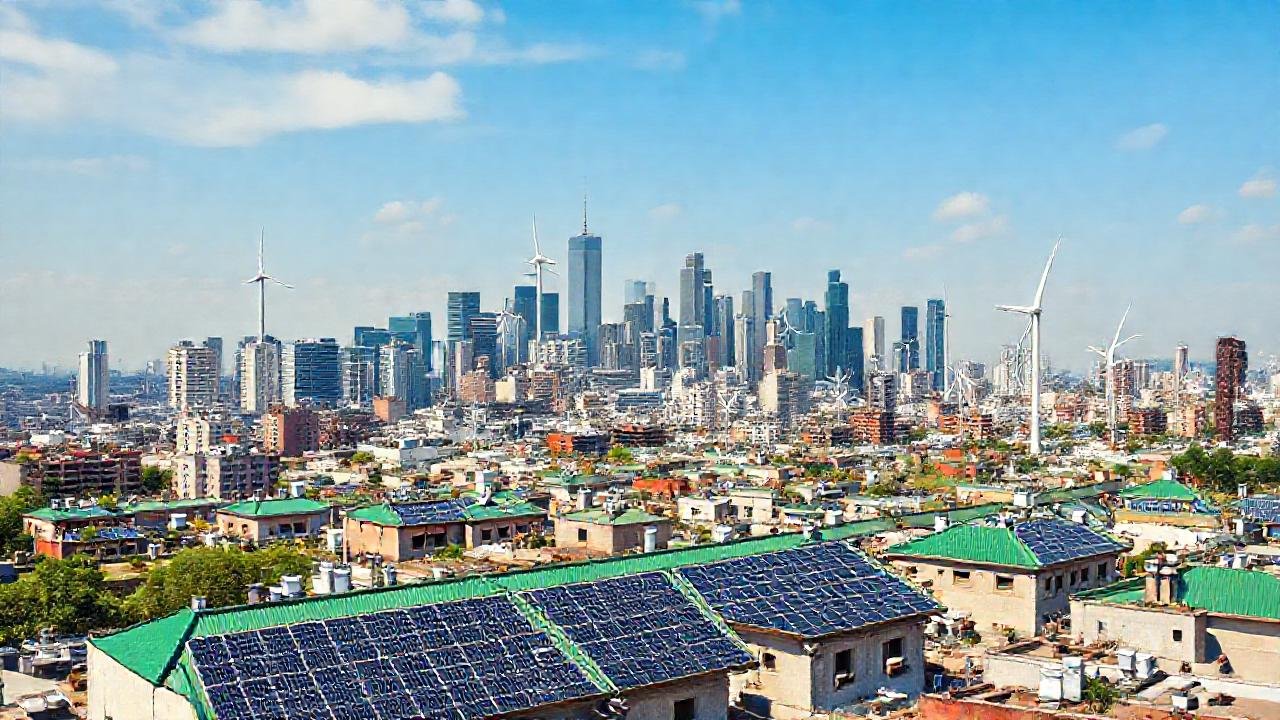 Una ciudad sostenible proyecta un futuro colorido