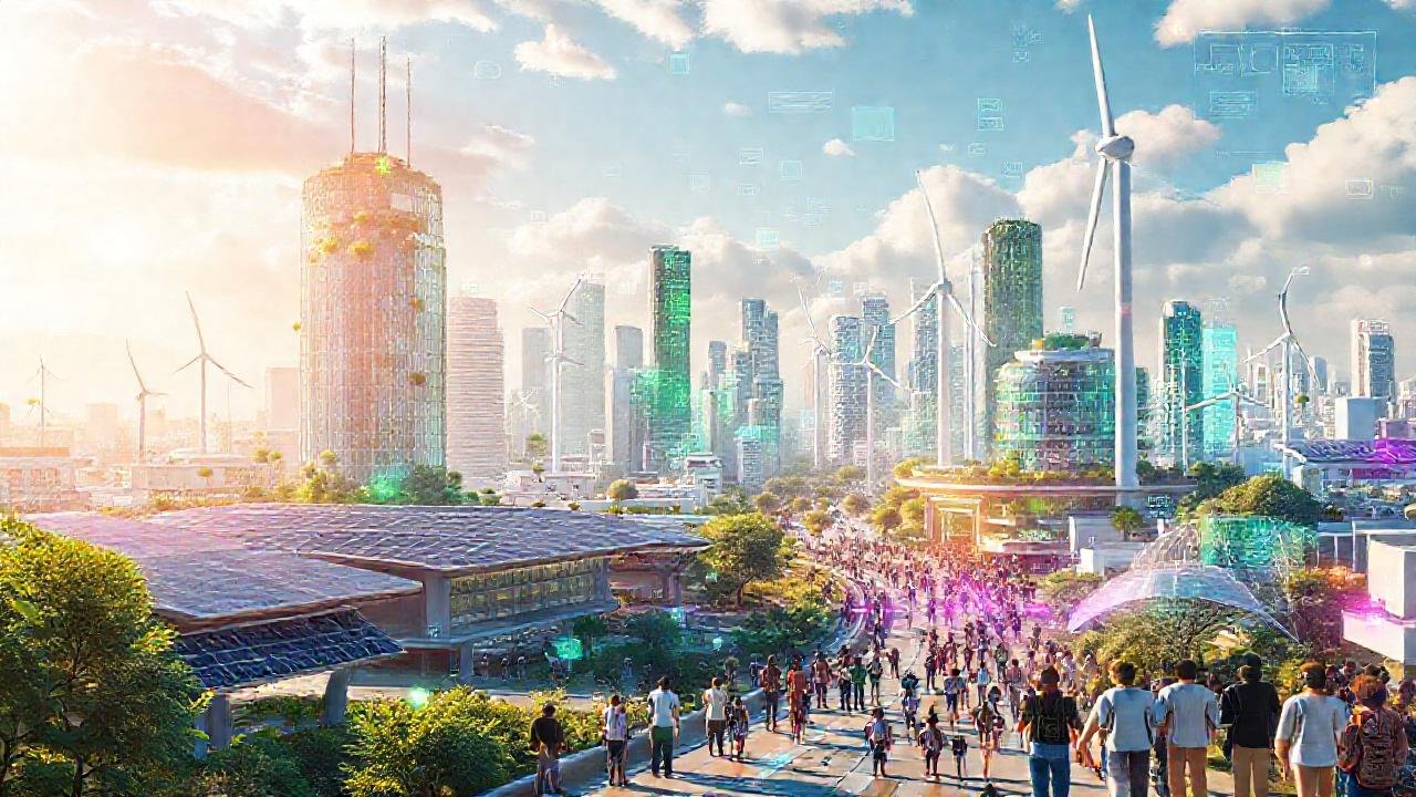 Ciudad futurista, sostenible y vibrante