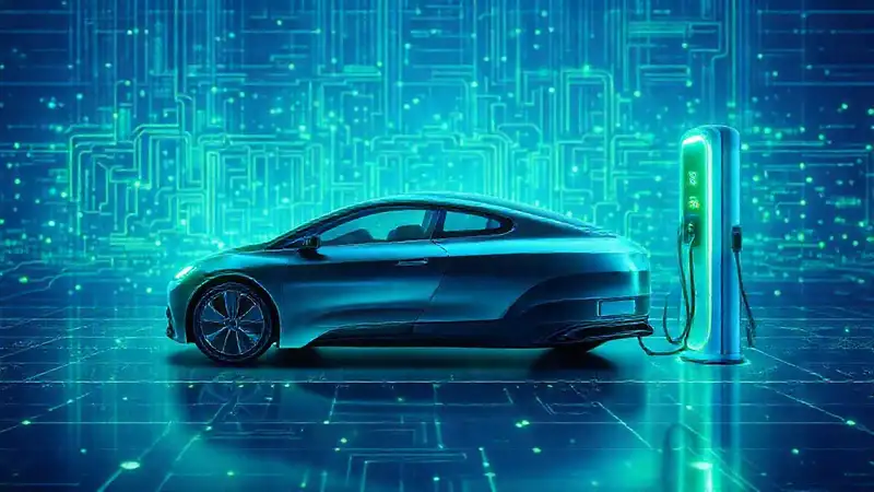 Estación de carga eléctrica futurista y limpia