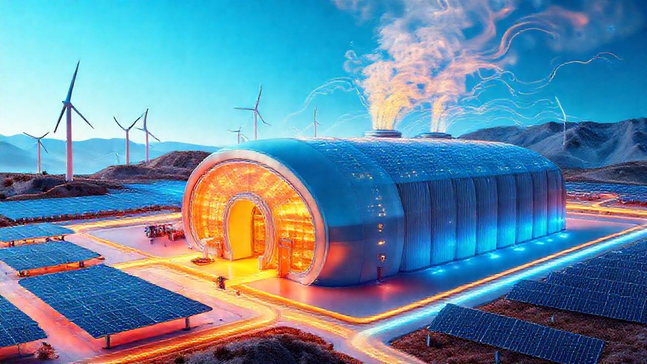 Almacén geotérmico futurista genera energía limpia
