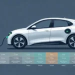 Infografía moderna compara coches eléctricos