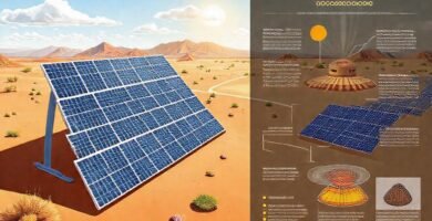 Paneles solares y plantas contrastan visualmente