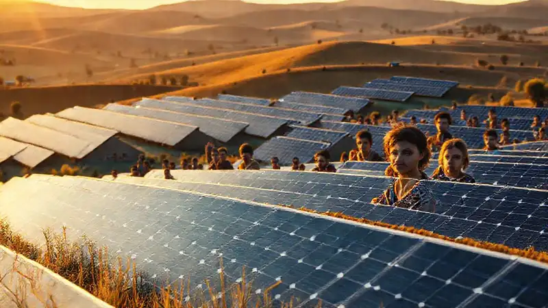 Una granja solar refleja esperanza en el campo