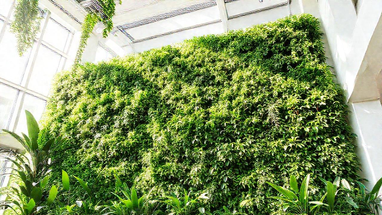 Muro verde crea un interior saludable
