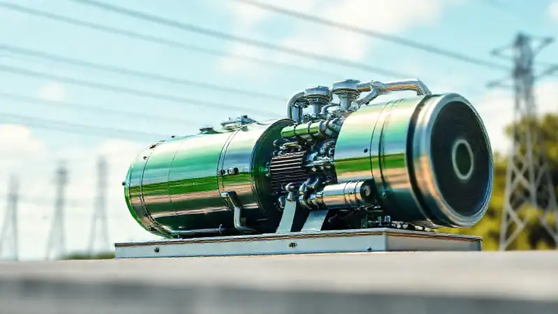 Compresor de hidrógeno futurista genera energía verde