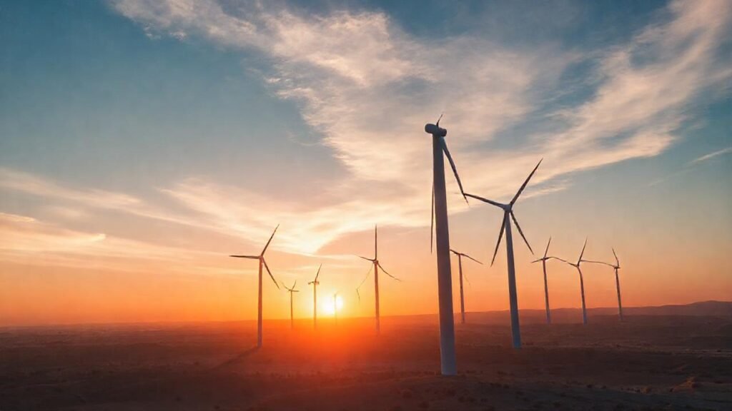 Turbinas eólicas modernas generan energía renovable