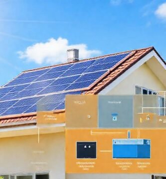 Paneles solares alimentan una casa moderna