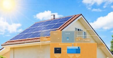 Paneles solares alimentan una casa moderna