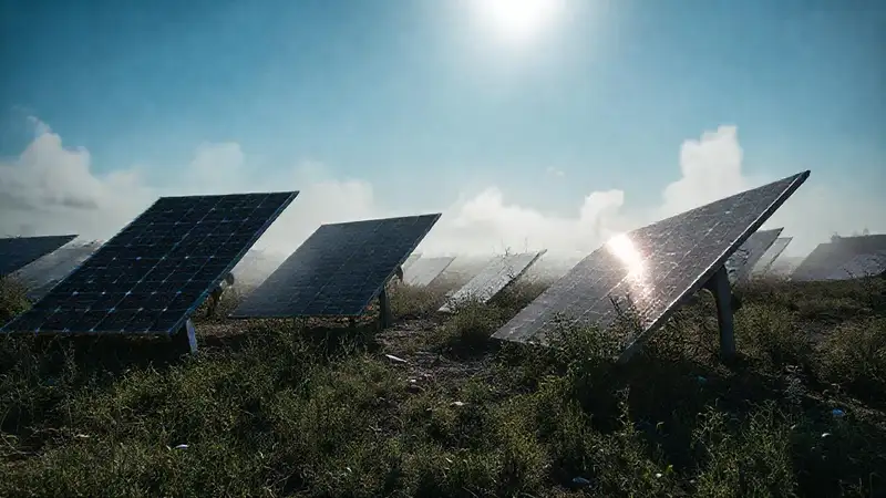 Paneles solares abandonados evocan tristeza
