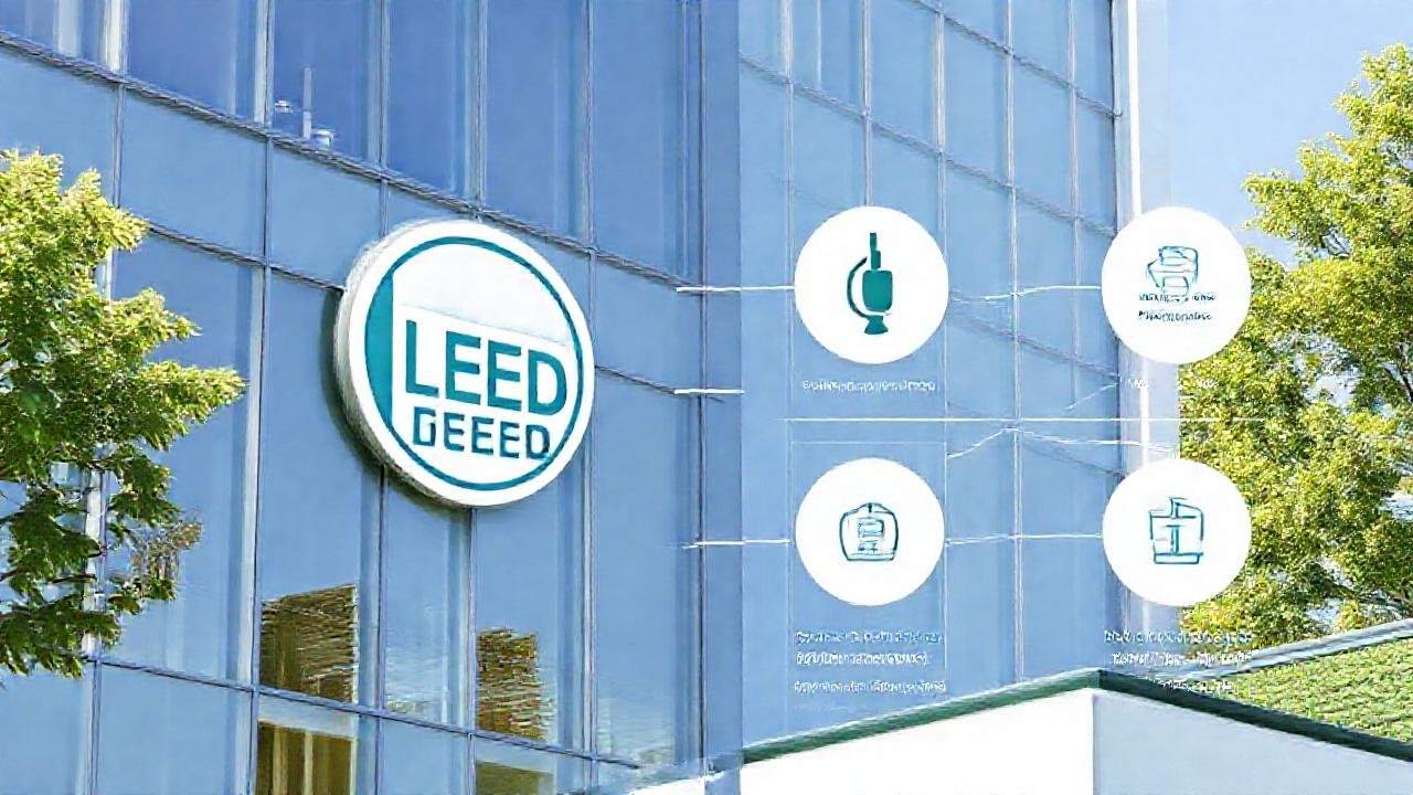 Edificio moderno sostenible, diseño ecológico y eficiente