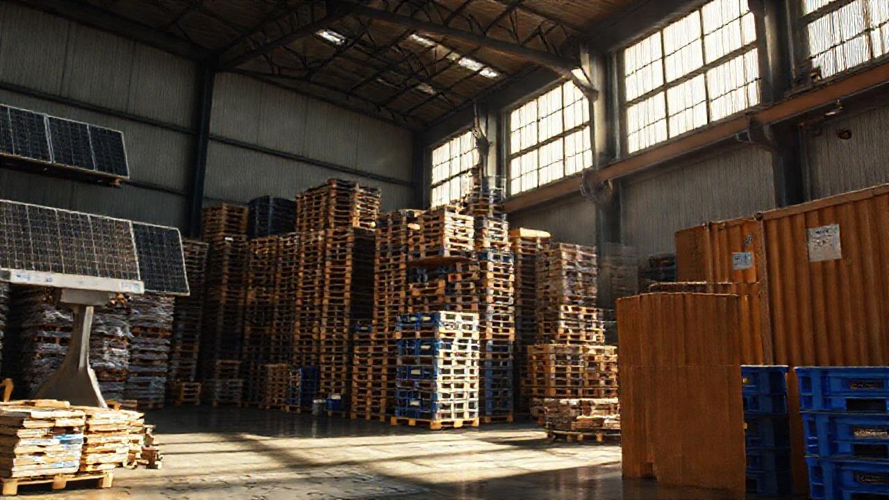 Almacén industrial, logística solar y pesada