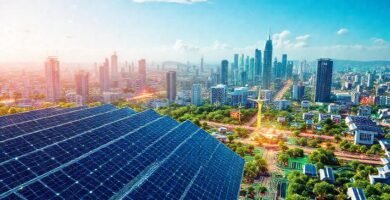 Energía solar impulsa una ciudad futurista