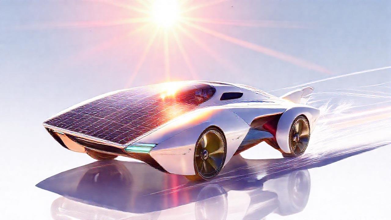 Vehículo futurista, energía solar y diseño