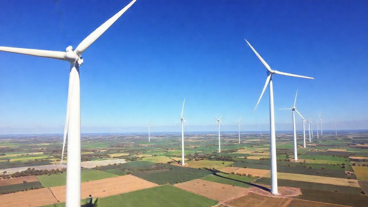 Paisaje rural con energía limpia