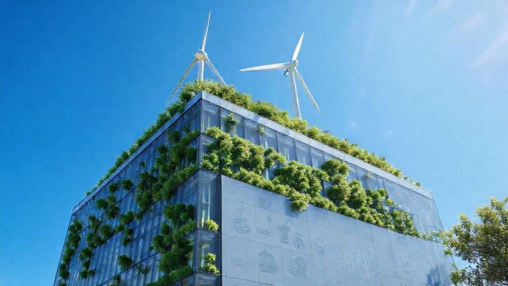 Edificio sostenible genera energía limpia