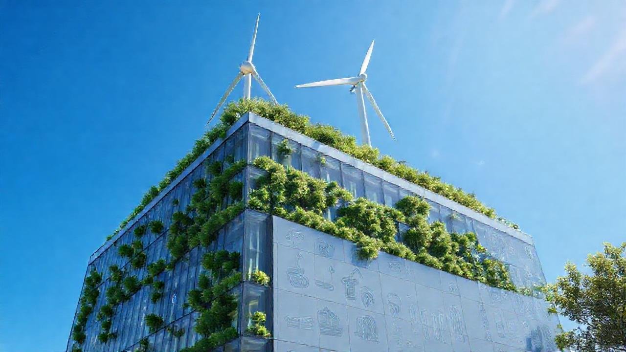 Edificio sostenible genera energía limpia