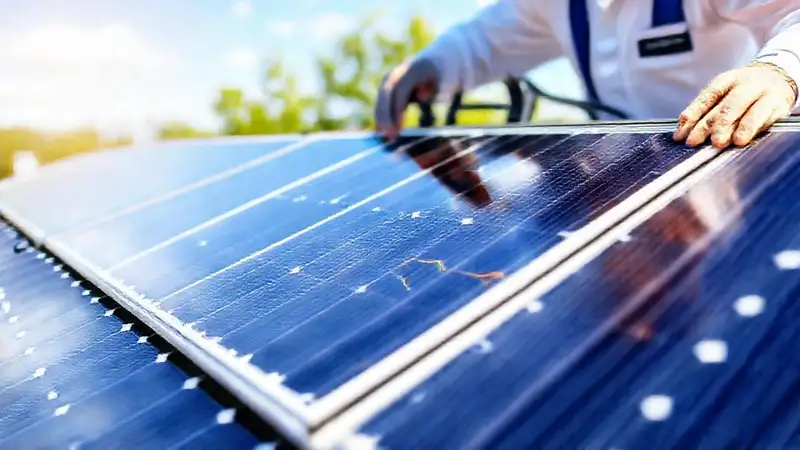 Tecnólogo inspecciona eficiencia solar medida