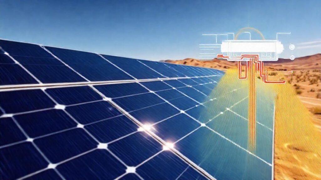 Paneles solares brillan en el desierto
